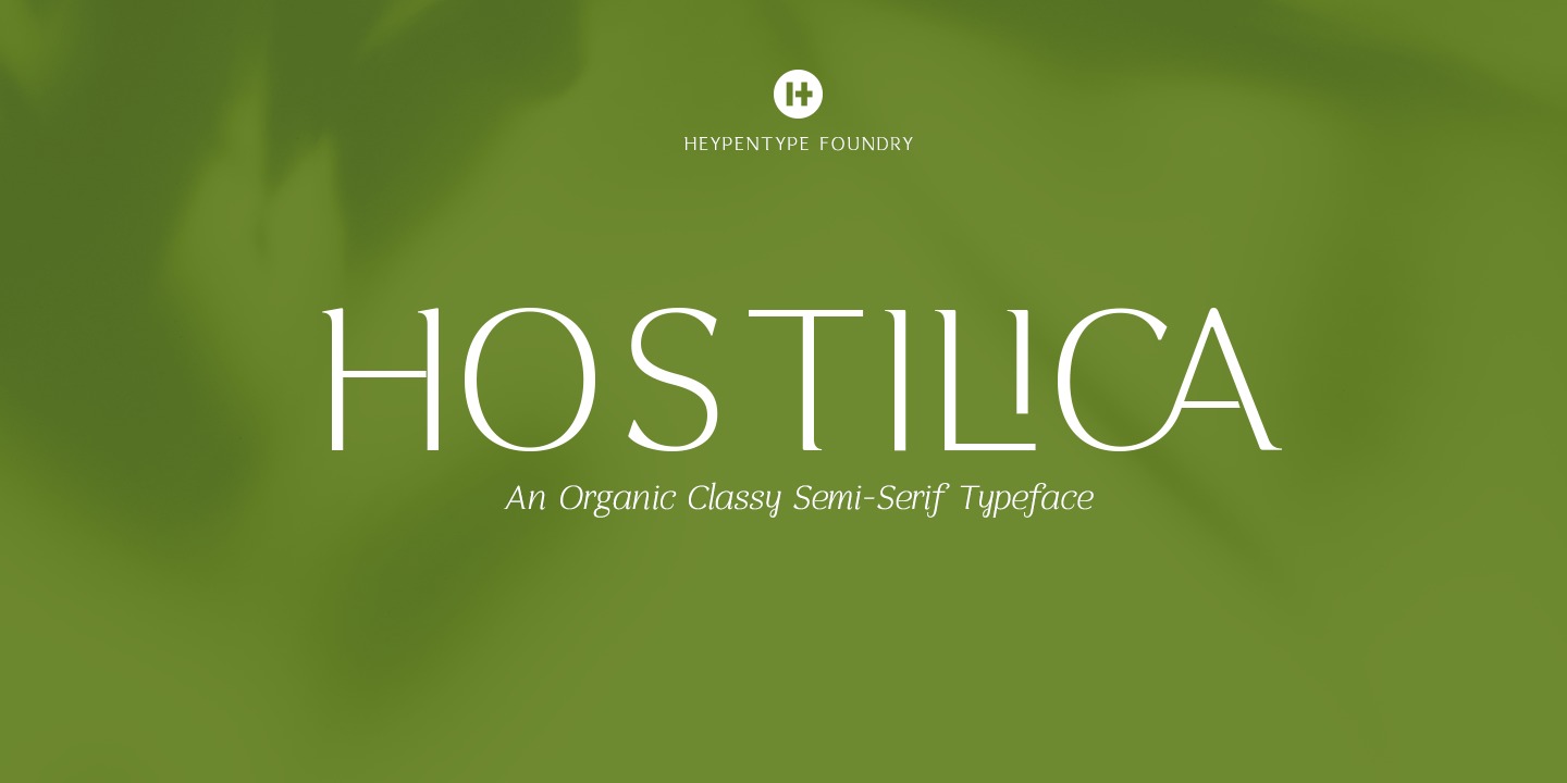Przykład czcionki Hostilica Thin Italic